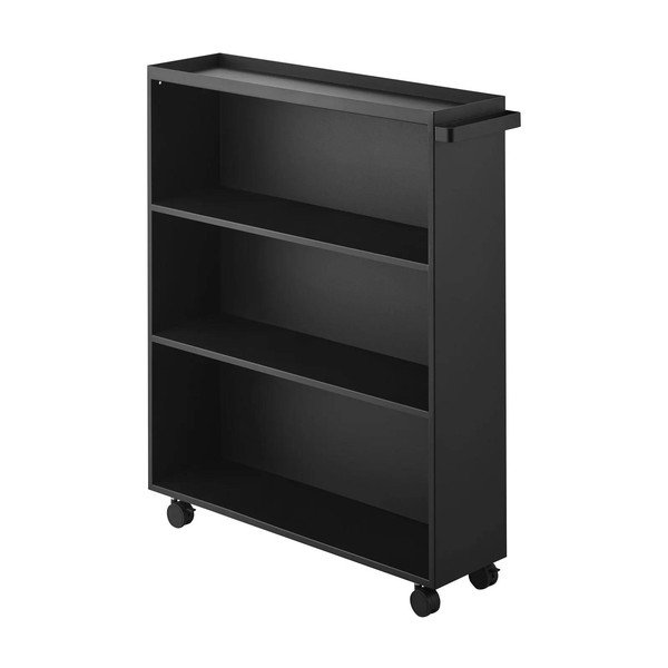 Must metallist mobiilne riiul 59x70x16 cm Tower - YAMAZAKI