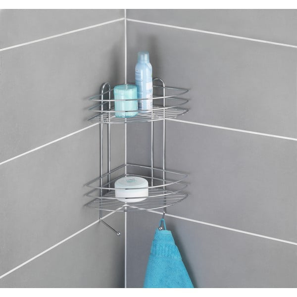 Eksklusiivne kahetasandiline kroomitud nurgariiul - Wenko-image-1