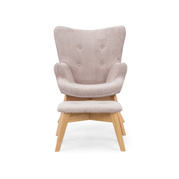 Heleroosa velvetist tugitool koos jalatoega Niko - Ropez-image-3