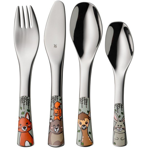 4-osaline hõbedane laste roostevabast terasest söögiriistade komplekt Forest Friends - WMF