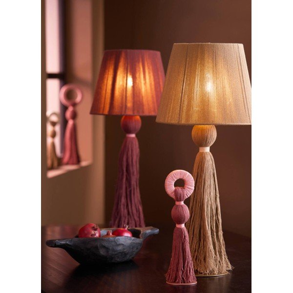 Tumepruun laualamp tekstiilist varjuga (kõrgus 58 cm) Espino - Light & Living-image-1