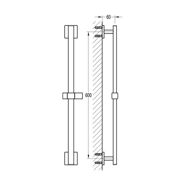 Läikiv hõbedane messingist dušilift 66 cm Mila - Sapho-image-1
