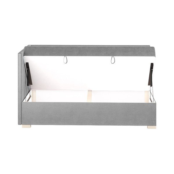 Hall nurga lastevoodi koos madratsiga koos hoiuruumiga 90x200 cm Flexi – Ghado-image-4
