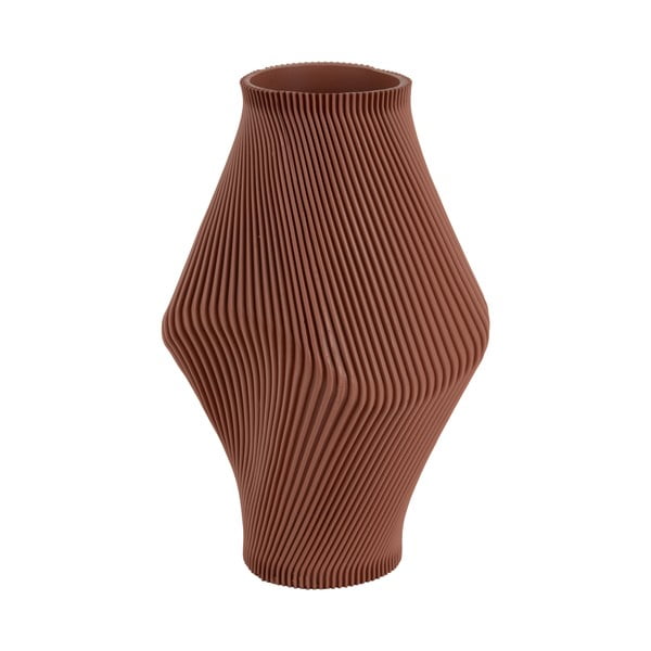 Pruunist polüresiinist vaas (kõrgus 30 cm) Twisted Rib - PT LIVING