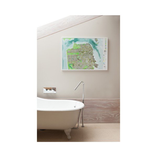 Zelená magnetická mapa San Francisca The Future Mapping Company Street Map, 100 x 70 cm-image-2