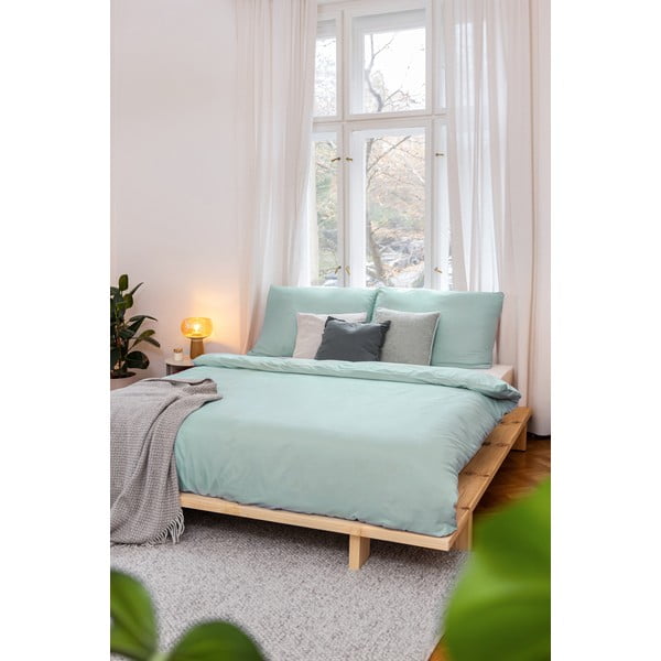 Roheline mikrosatiinist voodipesu üheinimesevoodile 140x200 cm Basic - Bonami Essentials-image-4