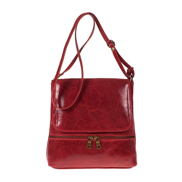 Červená kožená kabelka Giulia Bags Eireen