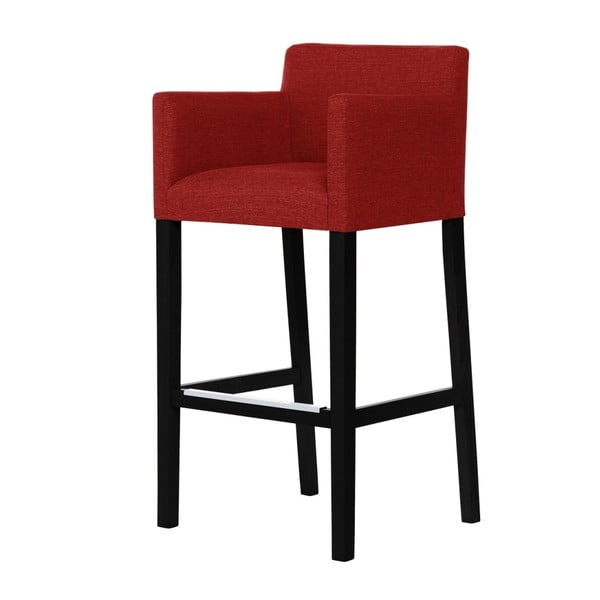 Červená barová židle s černými nohami Ted Lapidus Maison Sillage