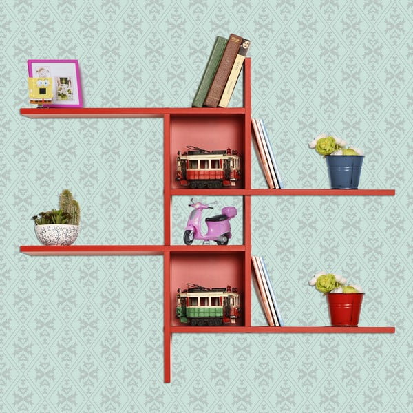 Punane riiul 100 cm Cross - Kalune Design-image-1