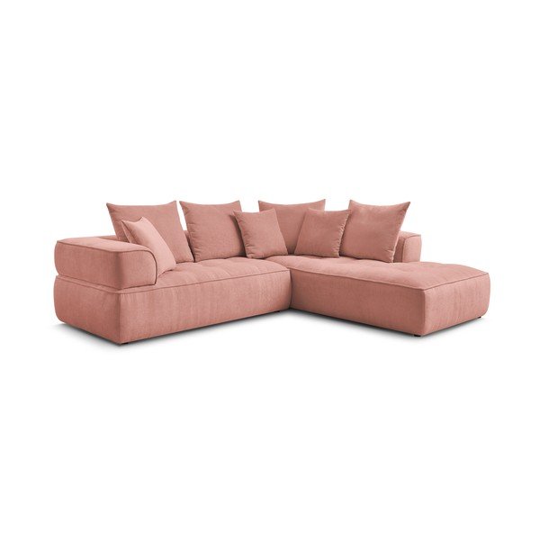 Roosa šenill-nurgadiivan (parempoolne/L-kujuline) Whesley - Bobochic Paris-image-3