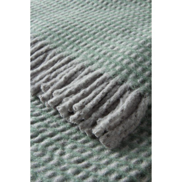 Roheline pleed puuvilla seguga 140x180 cm Uniwaffle – Euromant-image-1