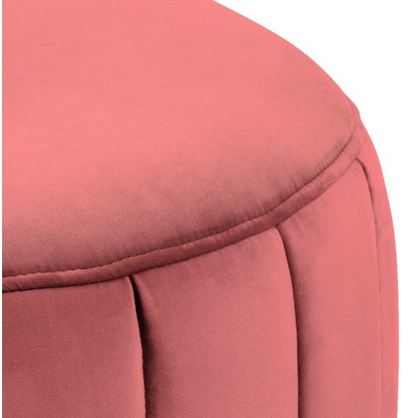 Korallroosa sametist pouf , ⌀ 60 cm Doria - Actona-image-2
