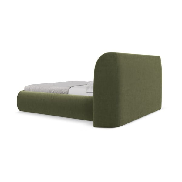 Roheline polsterdatud kaheinimesevoodi koos voodipõhja ja panipaigaga 160x200cm Hauke - Makamii-image-4