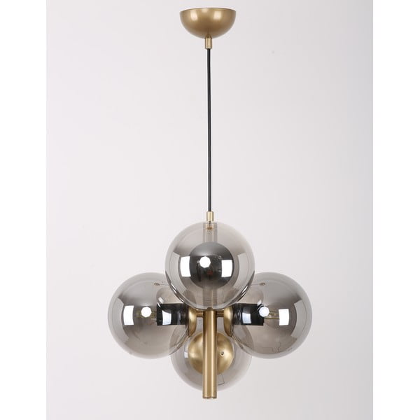 Kuldne-hall klaasist varjuga rippvalgusti ø 15 cm Forte – Squid Lighting-image-3