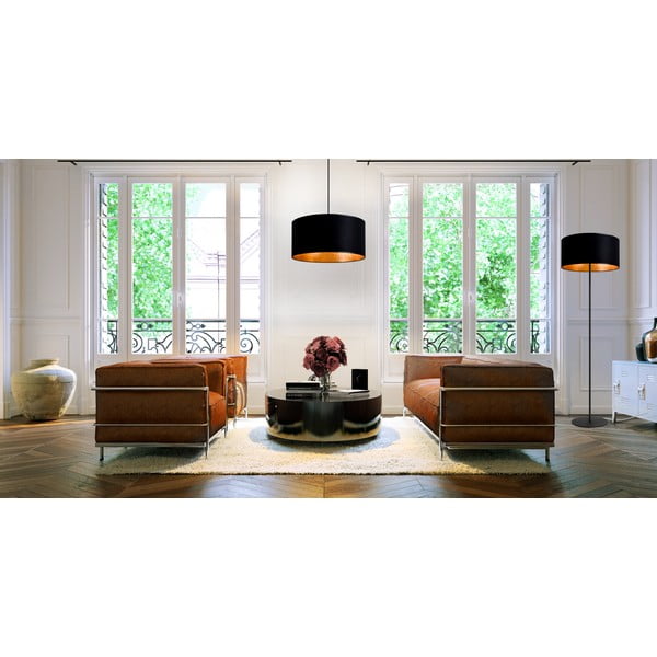 Must rippvalgusti kuldse sisustusega , ⌀ 50 cm Mika - Sotto Luce-image-1