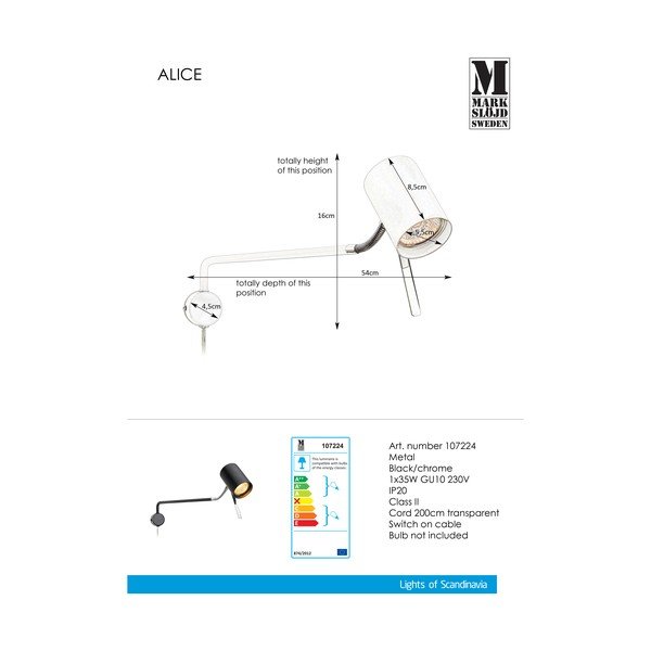 Must seinalamp 1L Alice - Markslöjd-image-2