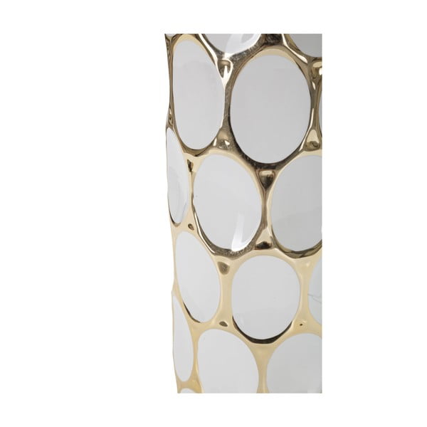 Valge-kuldne keraamiline laualamp tekstiilist varjuga (kõrgus 65 cm) Glam Carv – Mauro Ferretti-image-4