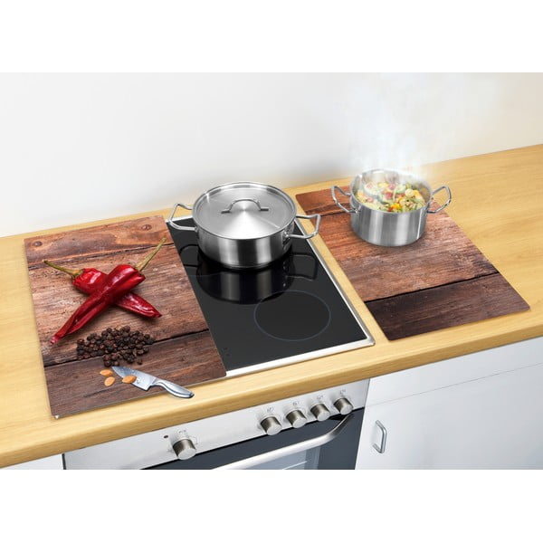 Karastatud klaasist katte komplekt pliidi äärde 2tk 52x30 cm Pepper - Allstar-image-1