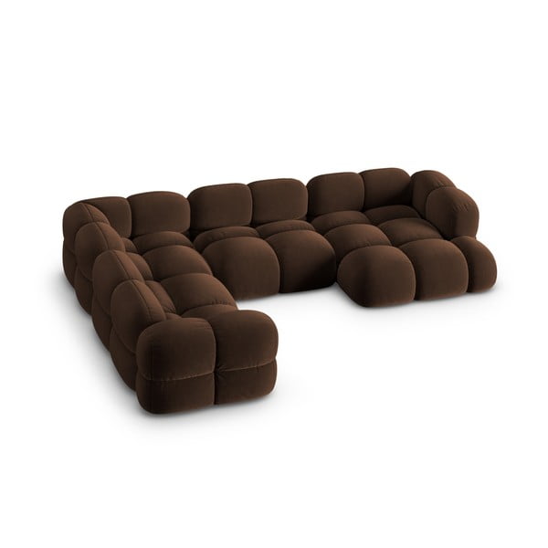  Tumepruun sametist nurgadiivan (vasak nurk/U-kujuline) Loretto – Cosmopolitan Design-image-2