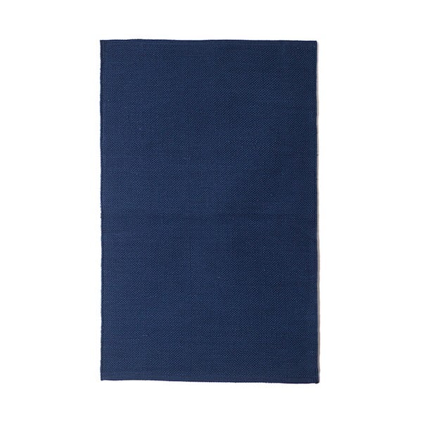 Modrý bavlněný ručně tkaný koberec Pipsa Navy, 60 x 90 cm