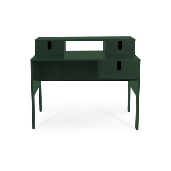 Tmavě zelený pracovní stůl se 3 šuplíky Tenzo Uno