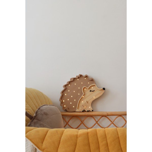 Pruun/loodusliku värvi laste laualamp Hedgehog – Little Lights-image-1