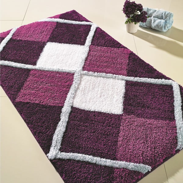 Koupelnová předložka Tuvana, 55x60 cm, fialová