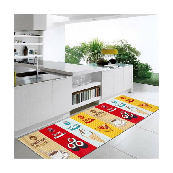 Vysoce odolný kuchyňský koberec Webtappeti Fastfood, 60 x 300 cm