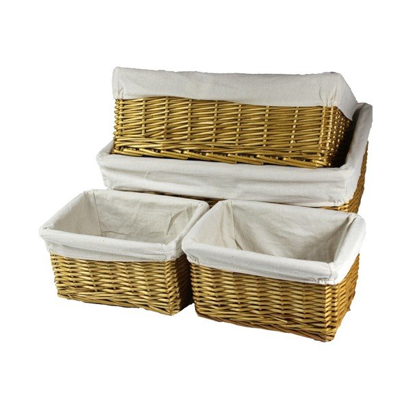 Sada 4 košíků Wicker Light