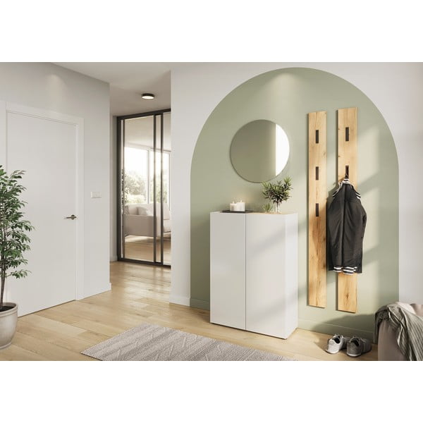 Valge tammespoonist koridorikomplekt 74x200x33 cm Alviano - Germania-image-2