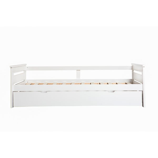 Valge lastevoodi välja tõmmatava voodiga Perle, 90 x 190 cm Perlé - Marckeric