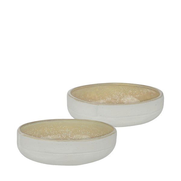 Valge-beeži värvi kausid 2 tk komplektis kivist ø 13,5 cm Sand Grain - Mette Ditmer Denmark