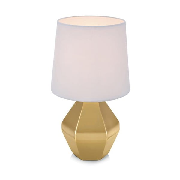 Zlatá stolní lampa s bílým stínidlem Markslöjd Ruby
