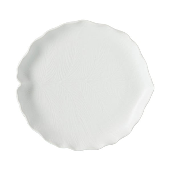Bílý talíř J-Line Leaf, průměr 21 cm-image-1