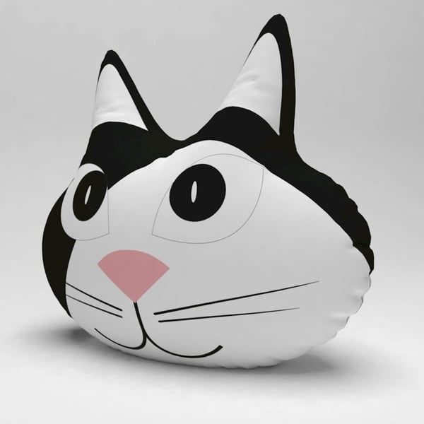 Černobílý polštářek Anim Cat-image-2