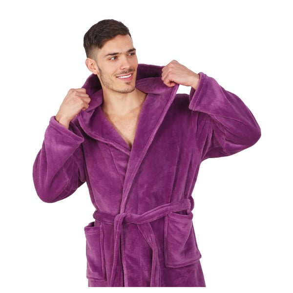 Lilla unisex mikrokiududest hommikumantel, suurus XS Robby - DecoKing-image-4