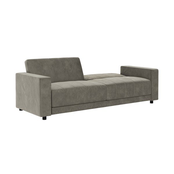 Taupe sametist lamav/kokkupandav diivan 225 cm Allie II - Støraa-image-3