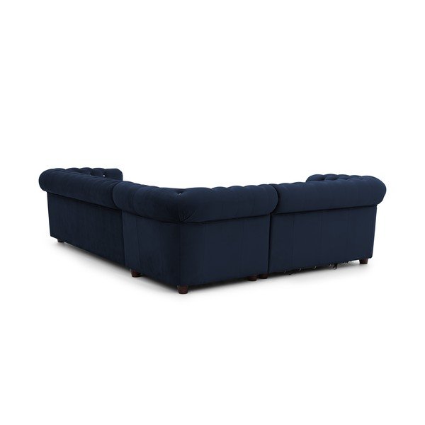 Sinine sametist nurgadiivanvoodi (vasak nurk/L-kujuline) York Blik - Ropez-image-3