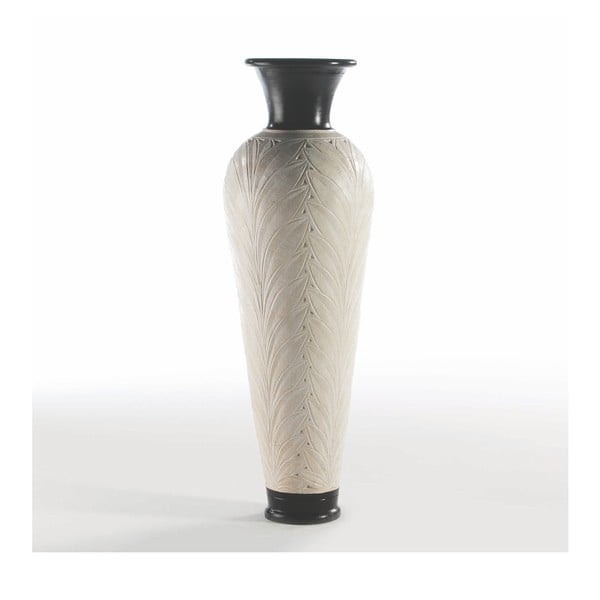 Krémovo-černá terakotová váza Thai Natura Amphora