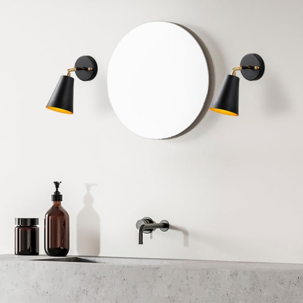 Must-kuldne seinavalgusti ø 10 cm Evander - Opviq lights-image-2