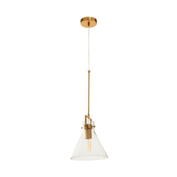 Kuldse värvi metallist ripplamp klaasist varjuga, läbimõõduga 25 cm Trieste - Premier Housewares