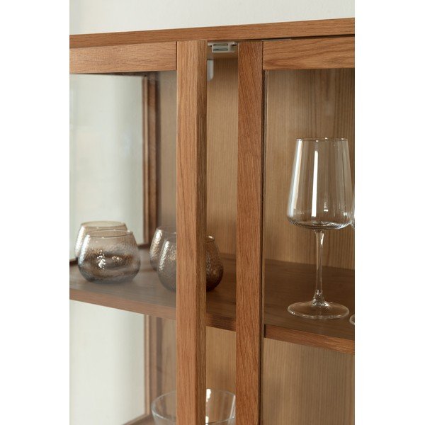 Vitriinkapp tammepuust naturaalses värvitoonis 90x126x40 cm Ceci - MOME-image-2