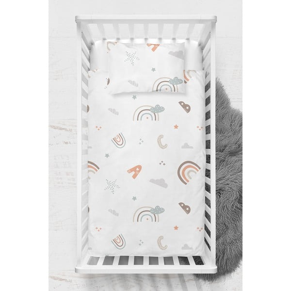 Valge Renforcé puuvillast laste voodipesu 100x150 cm Abc - Mijolnir-image-2