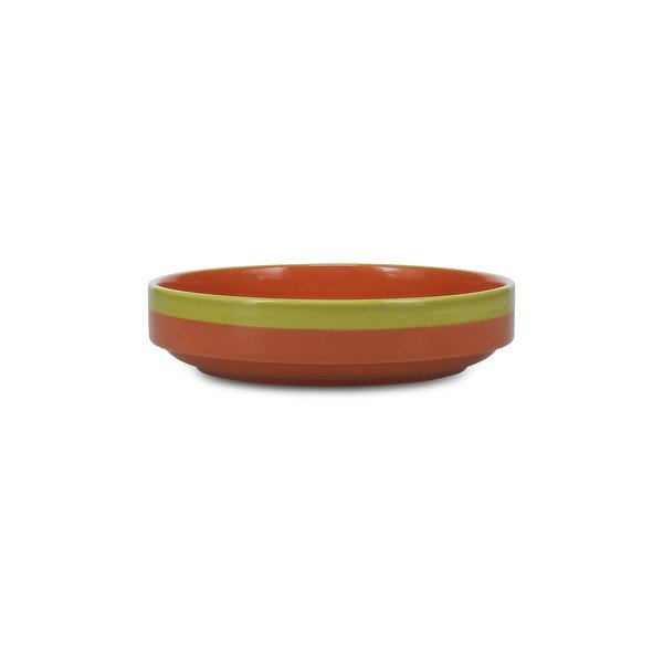 Roheline/oranž kivikeraamiline sügav taldrik ø 21 cm Duo - ONA-image-2
