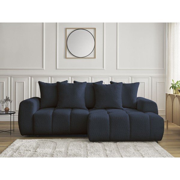 Sinine bukleekangast panipaigaga nurgadiivanvoodi (parem nurk) Roxelane - Bobochic Paris-image-1