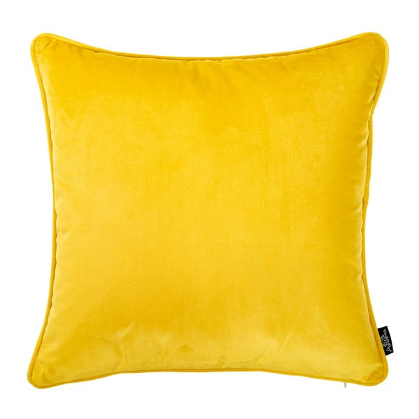 Žlutý povlak na polštář Apolena Velvet, 45 x 45 cm