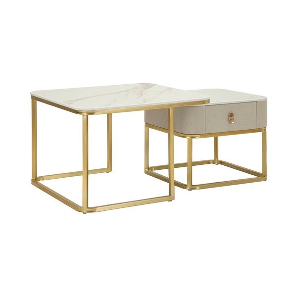 Kreemid/kuldsed diivanilauad 2 tk komplektis 50x70 cm Beauty - Mauro Ferretti-image-3