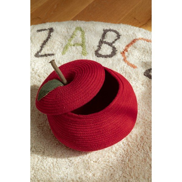 Punane kangast laste mänguasjakorv ø 28x20 cm Apple - Lorena Canals-image-2