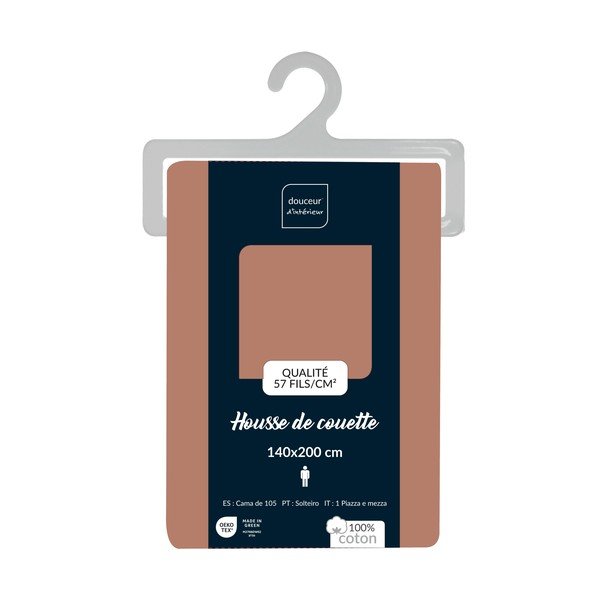 Puuvillane tekikott üheinimesevoodile lõhevärvis 140x200 cm Lina - douceur d'intérieur-image-2