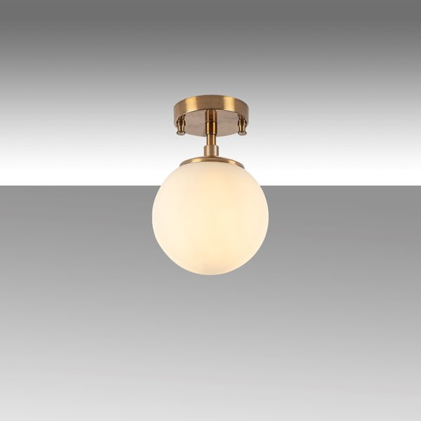 Valge-pronksivärvi laevalgusti klaasist varjuga ø 15 cm Atmaca - Opviq lights-image-4